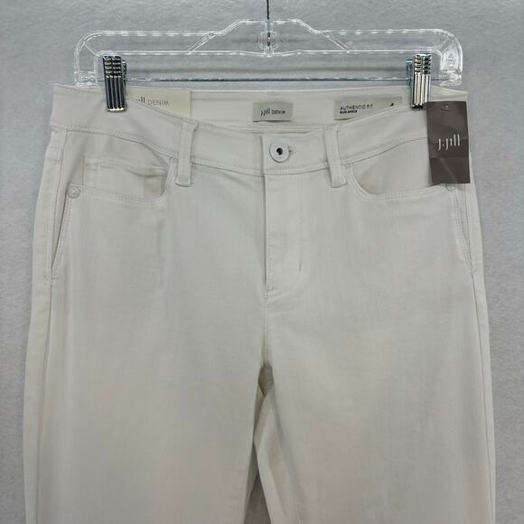 J. Jill Authentic White Jeans Women size 4 Fit Slim Ankle Preppy Classic - Picture 3 of 11
